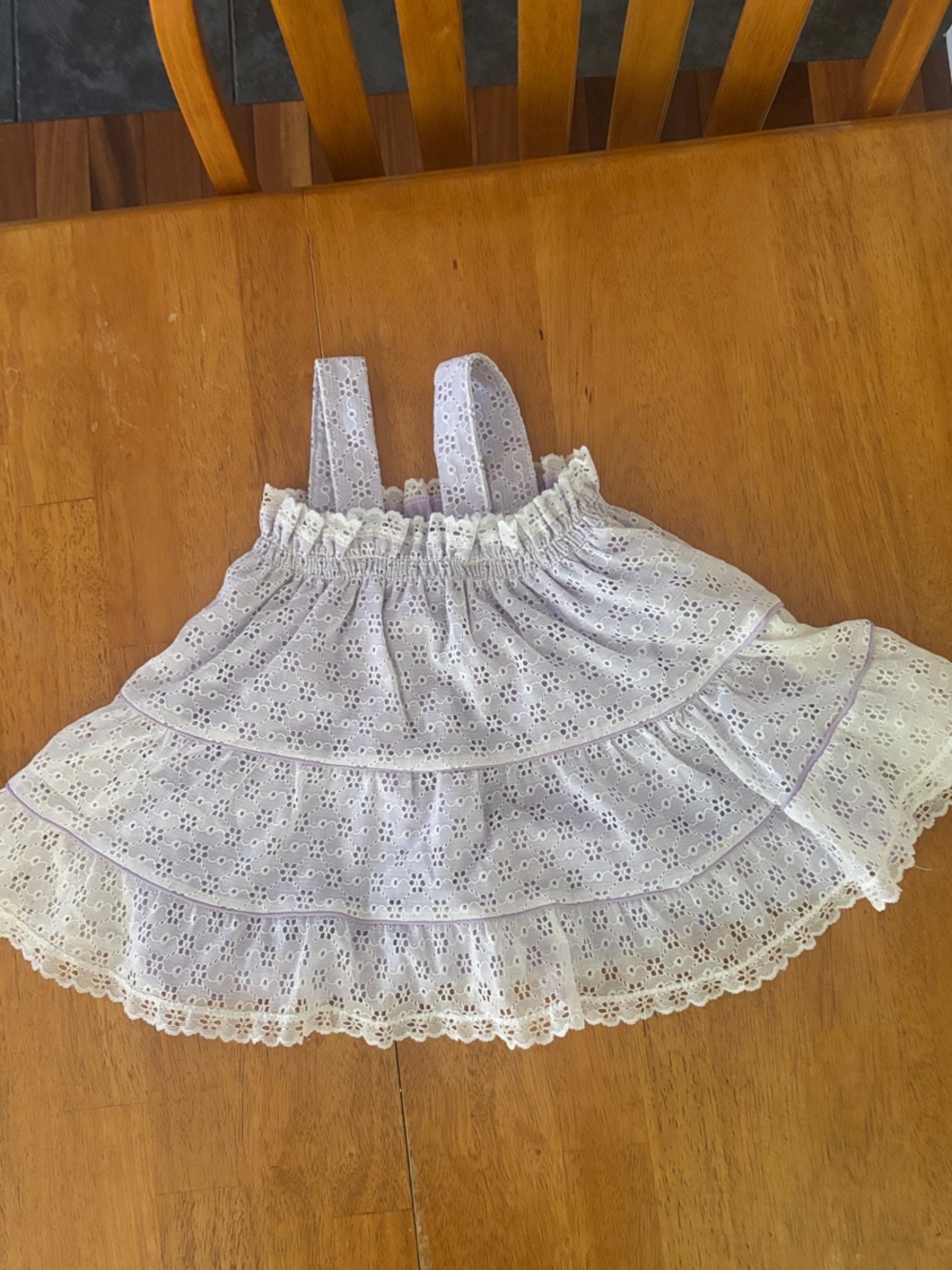 Vintage Sears White Eyelet Ruffle and lavender Sundress